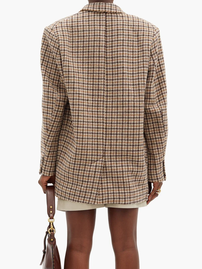 Kaito single-breasted houndstooth wool jacket