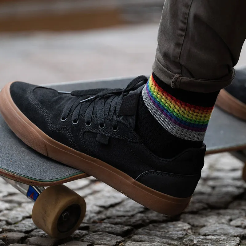 Reflektierende Socken: black rainbow (kurz)