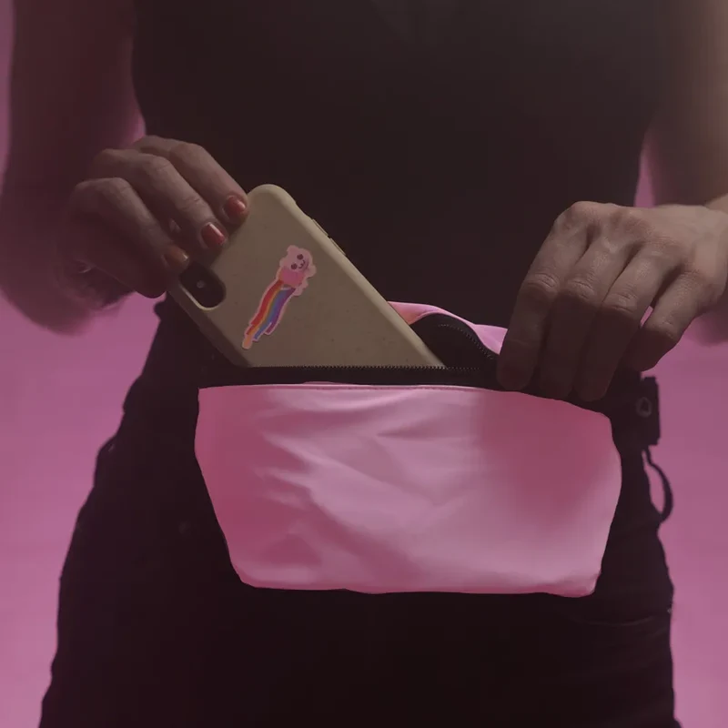 Reflektierende Gürteltasche: Pouch (Soft Rosa)