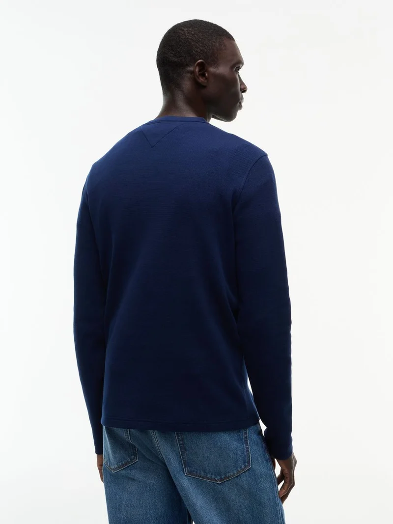 WAFFLE TEXTURE LONGSLEEVE HENLEY