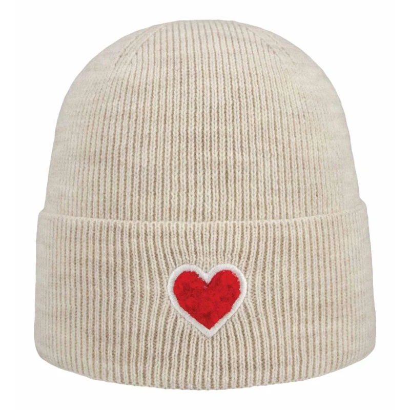 ARECO Kinder Beanie Herz Juniors 7836 Girls Mütze Strickmütze Wintermütze