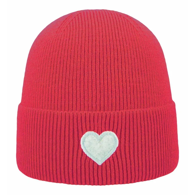 ARECO Kinder Beanie Herz Juniors 7836 Girls Mütze Strickmütze Wintermütze