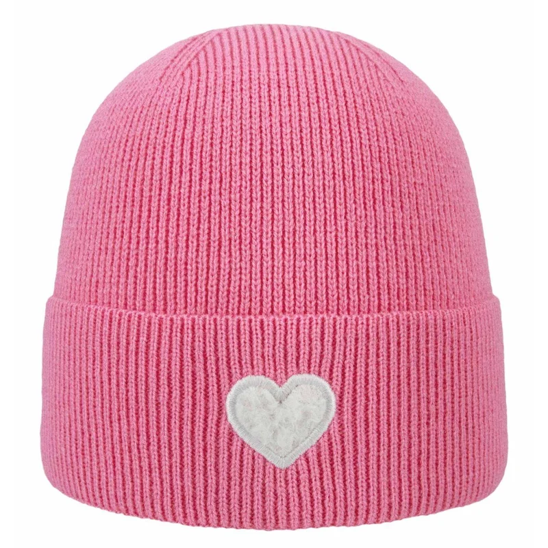 ARECO Kinder Beanie Herz Juniors 7836 Girls Mütze Strickmütze Wintermütze