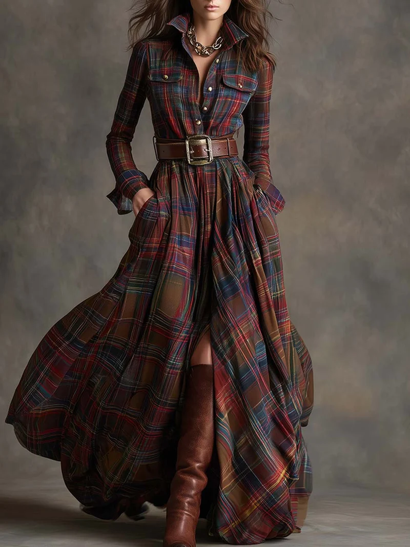 Bodil™ - Maxi-Hemdkleid mit Karomuster