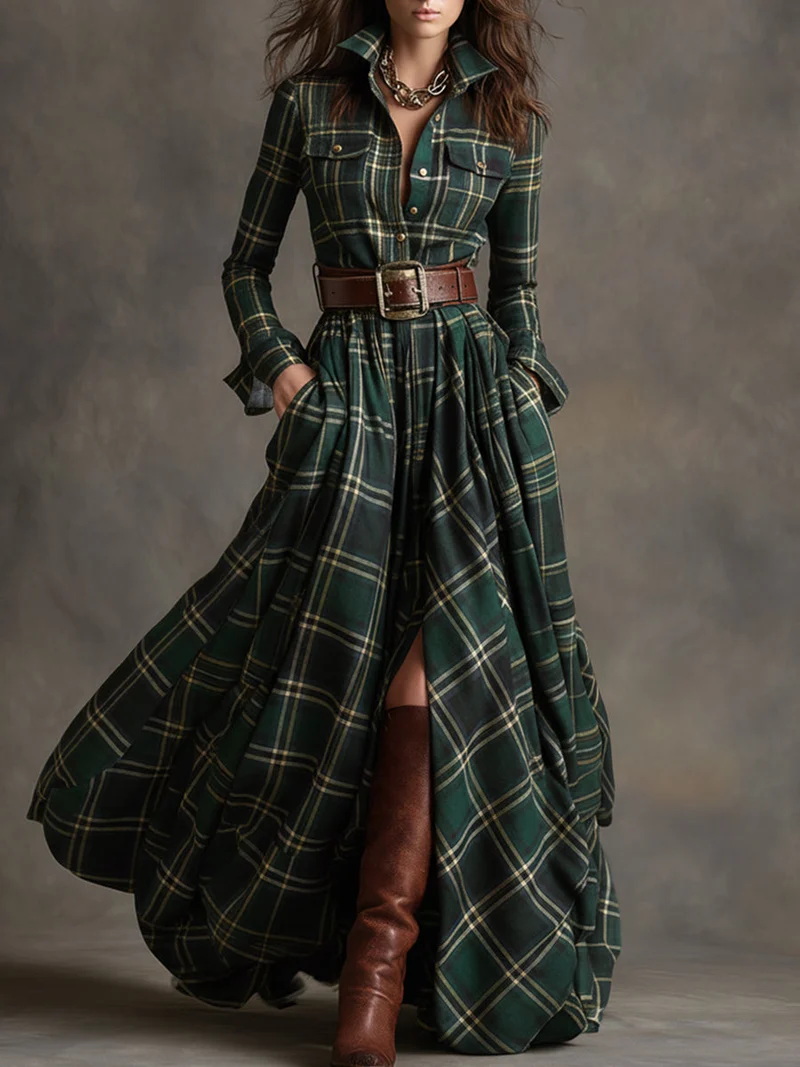 Bodil™ - Maxi-Hemdkleid mit Karomuster