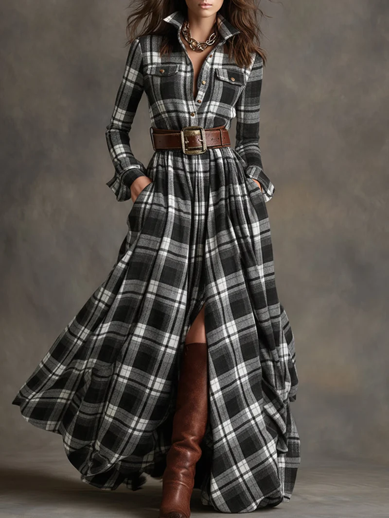 Bodil™ - Maxi-Hemdkleid mit Karomuster