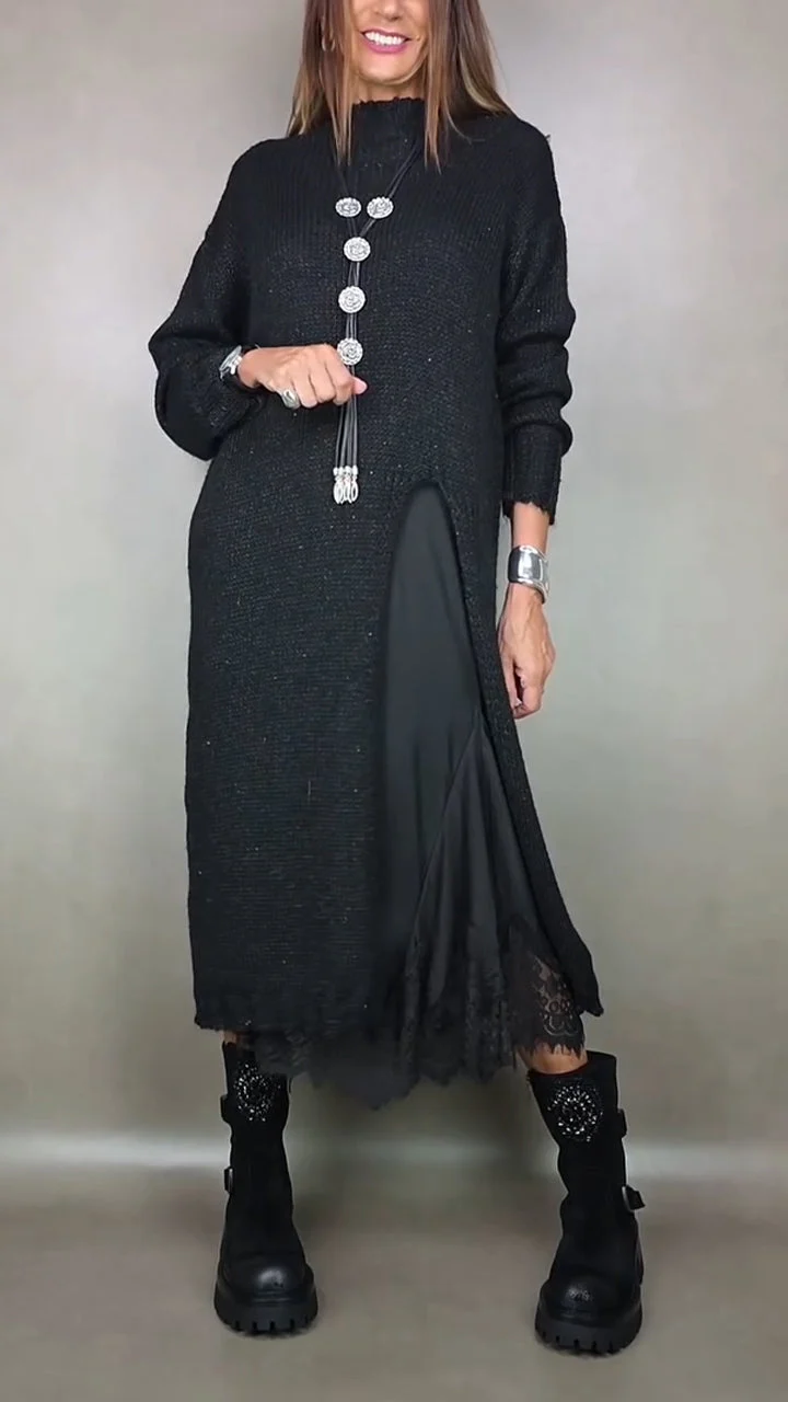 Artone™ - Elegantes Zweiteiliges Set – langer Pullover und Passendes Kleid