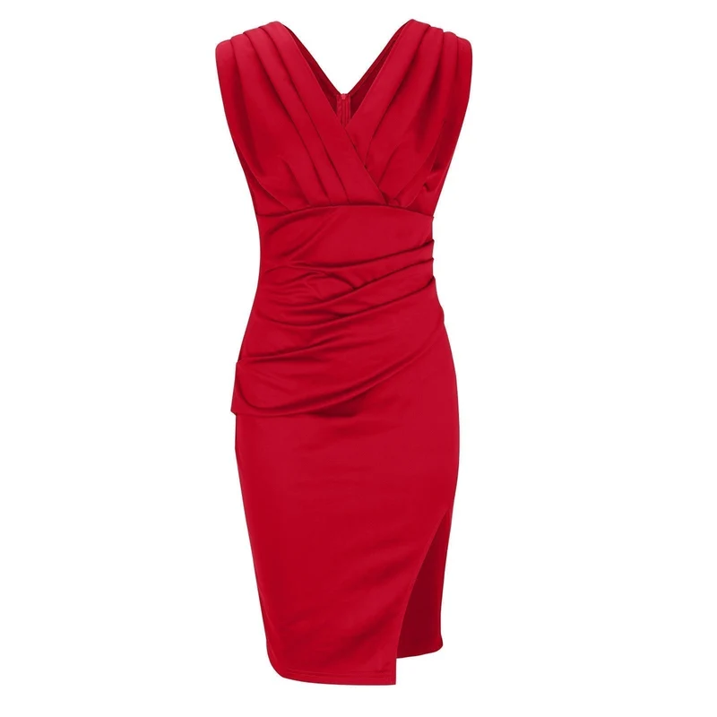 Regalia™ – Elegantes Figurbetontes Kleid mit V-Ausschnitt und Schlitz