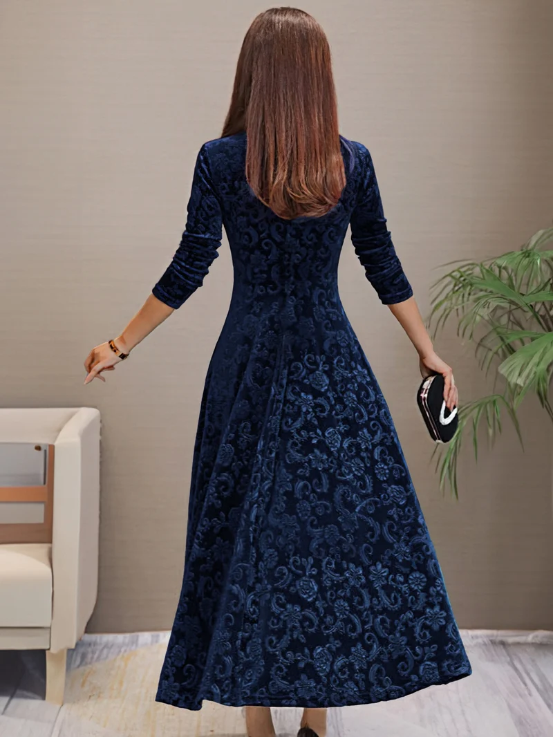 Anny™ - Elegantes Festkleid aus Samt mit V-Ausschnitt