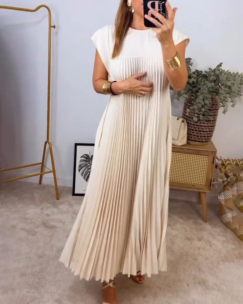 Petra™ – Zeitloses & Bequemes Plissiertes Kleid