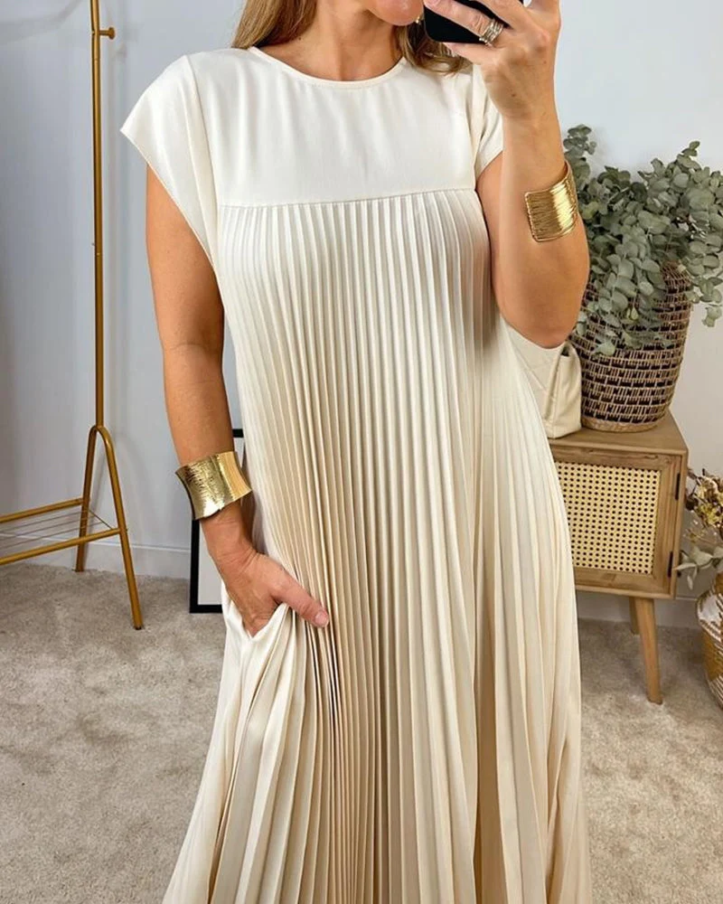 Petra™ – Zeitloses & Bequemes Plissiertes Kleid
