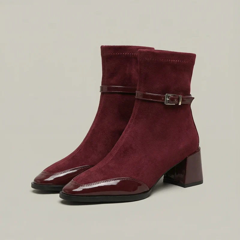 Lenie™ - Elegante Stiefeletten mit mittlerem Absatz aus Öko-Wildleder