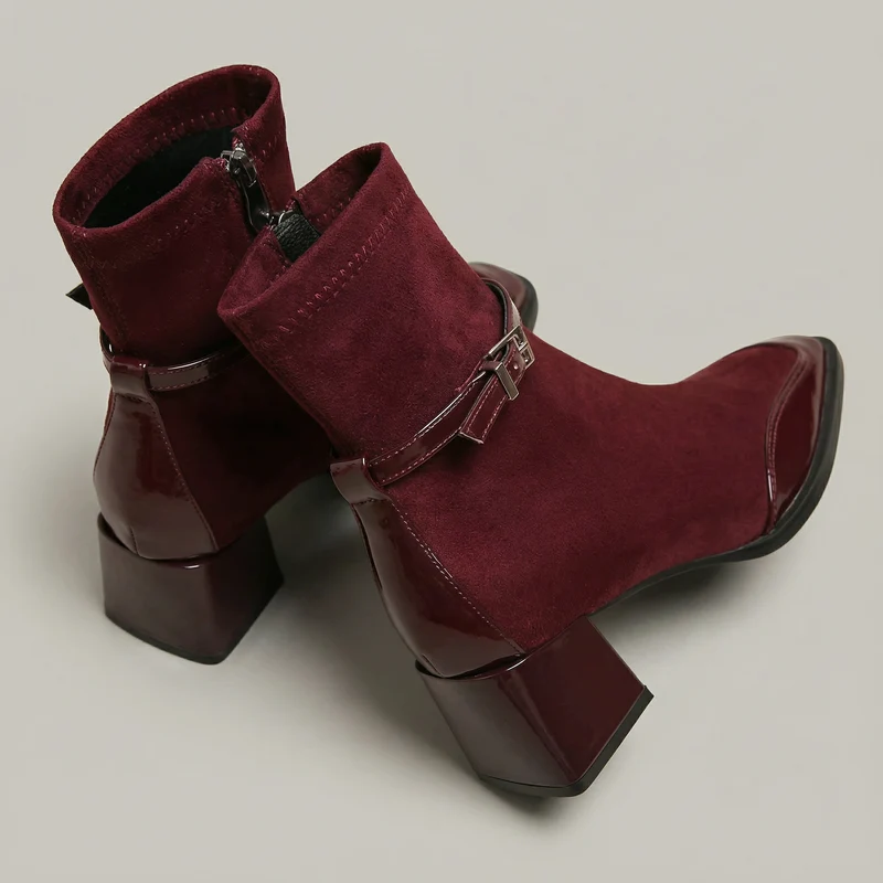 Lenie™ - Elegante Stiefeletten mit mittlerem Absatz aus Öko-Wildleder