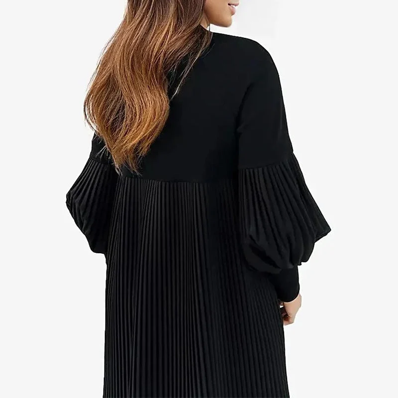 Avelyn™ - Elegantes Plisseekleid mit Laternenärmeln für Damen