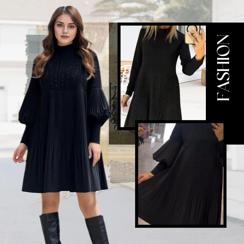 Avelyn™ - Elegantes Plisseekleid mit Laternenärmeln für Damen