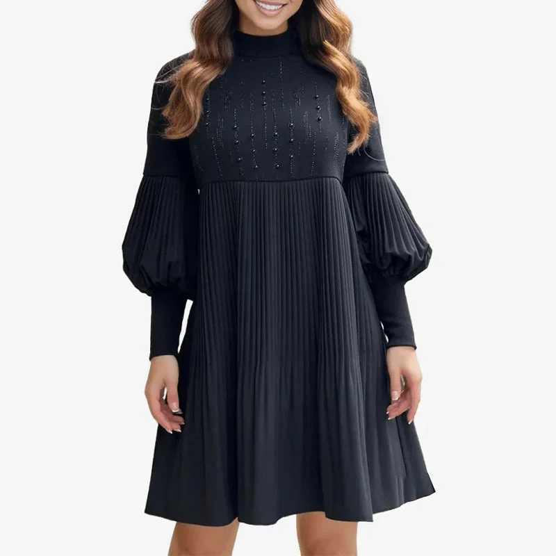 Avelyn™ - Elegantes Plisseekleid mit Laternenärmeln für Damen
