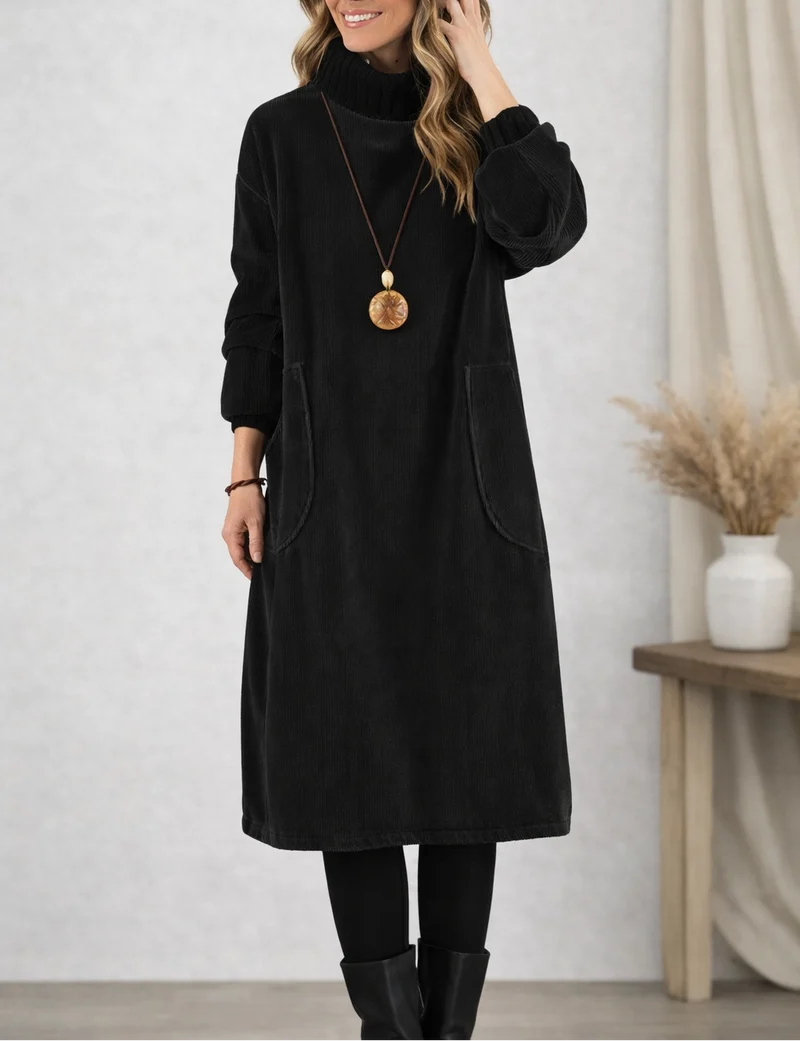 Jenny™ - Rollkragen-Midikleid