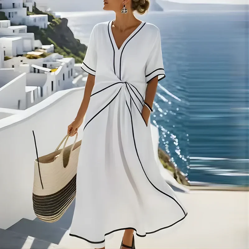 Mila | Elegantes Kleid mit tailliertem Schnitt und Urlaubsflair