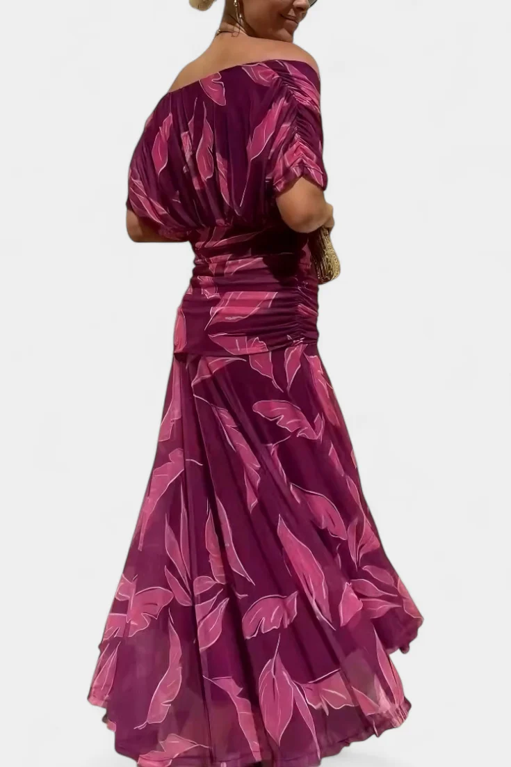 LOTTE™ | Elegantes Langkleid mit V-Ausschnitt und Fließender Silhouette