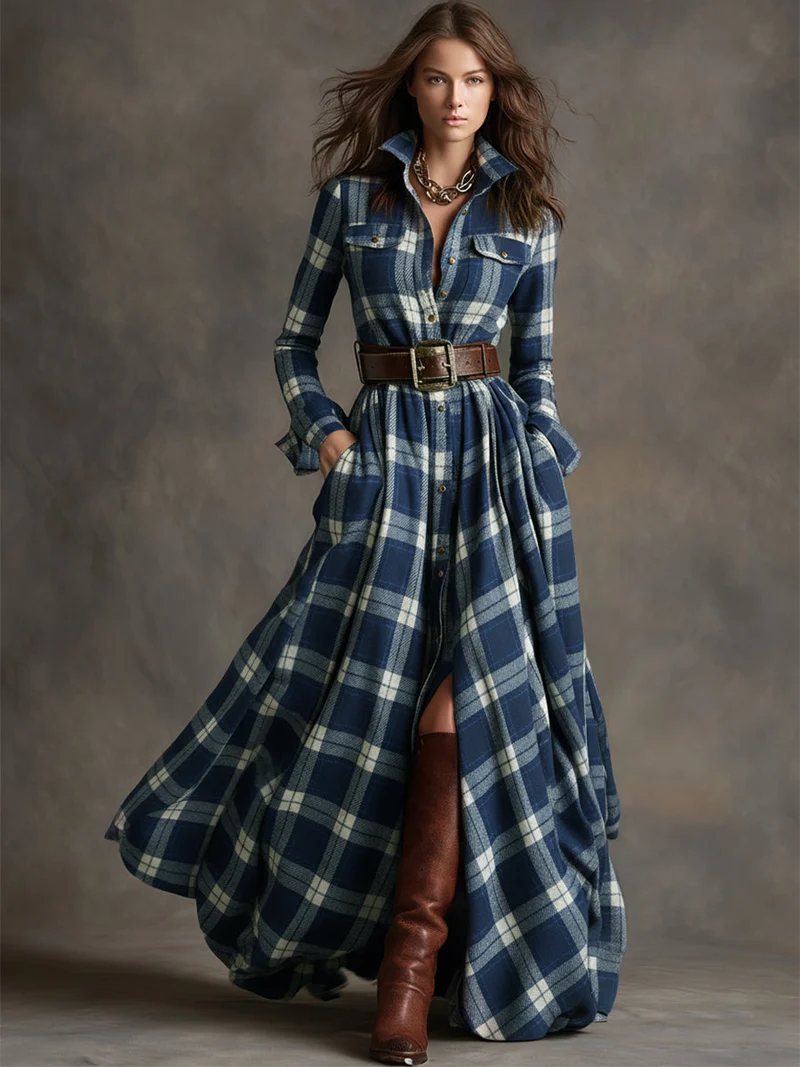 Giulietta - Karomuster Maxi-Hemdkleid