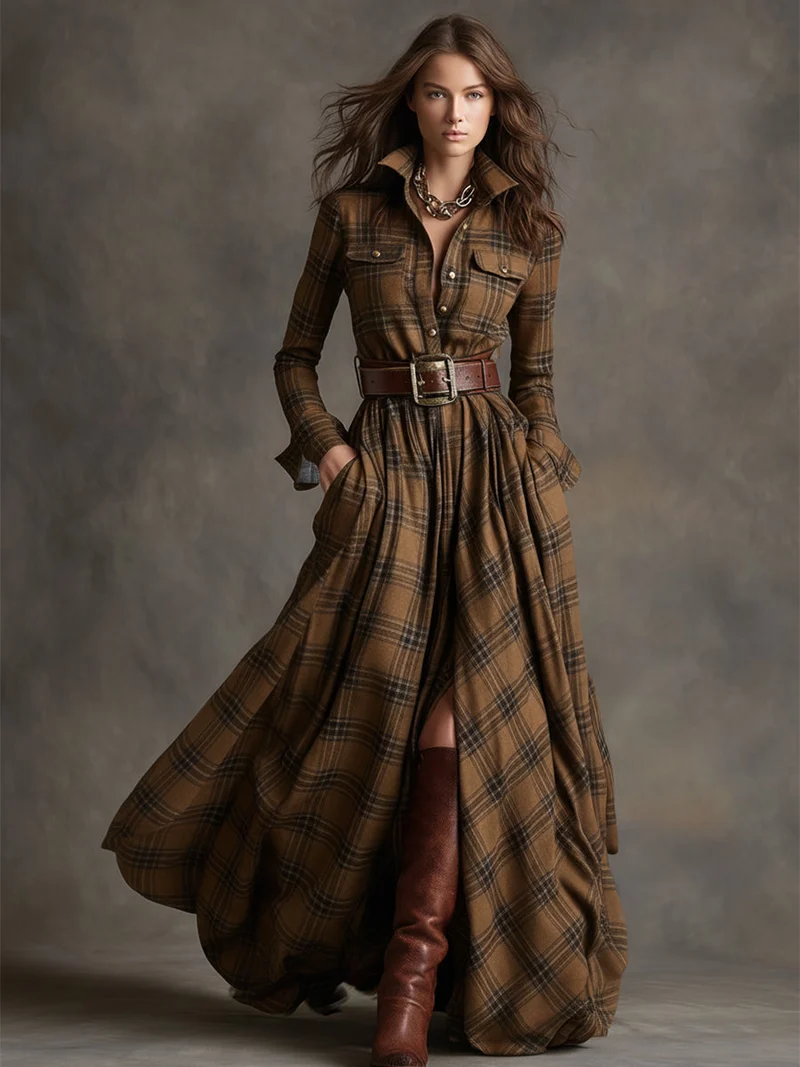 Giulietta - Karomuster Maxi-Hemdkleid