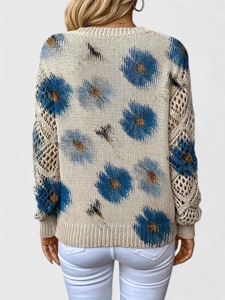 Aurélie | Stilvoller Pullover mit floralem Design