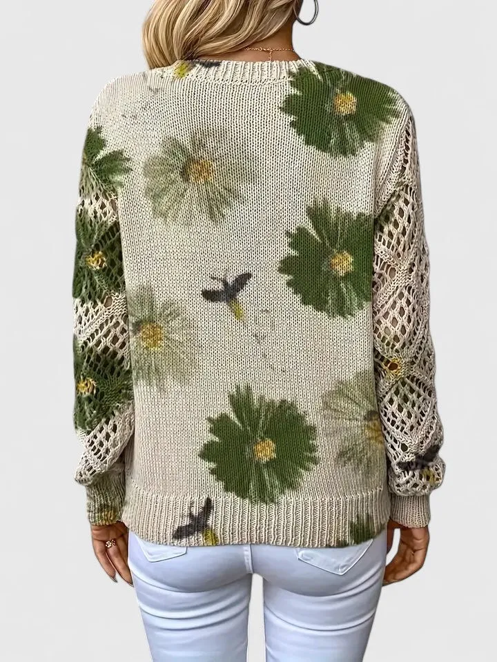 Aurélie | Stilvoller Pullover mit floralem Design