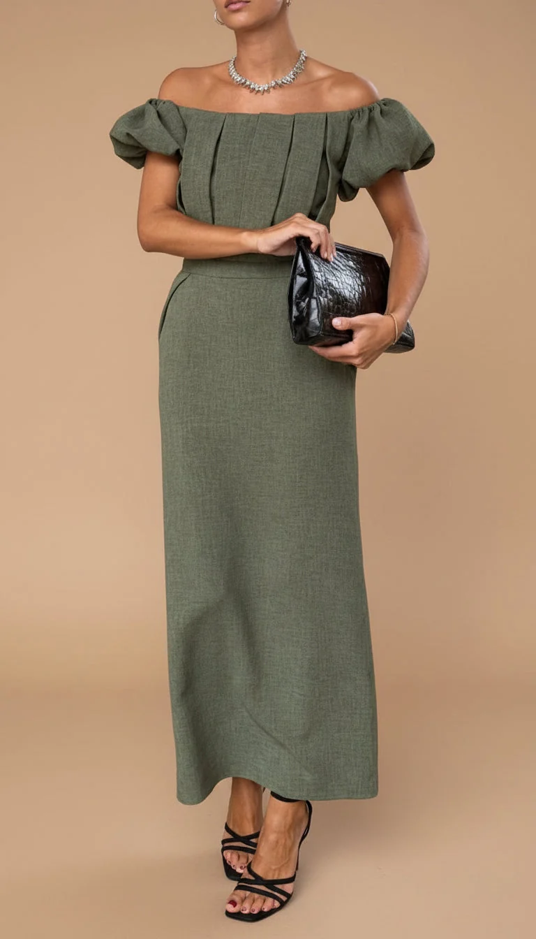 JASMIJN | Elegantes Midi-Kleid mit Taillierung im zeitlosen Abendlook