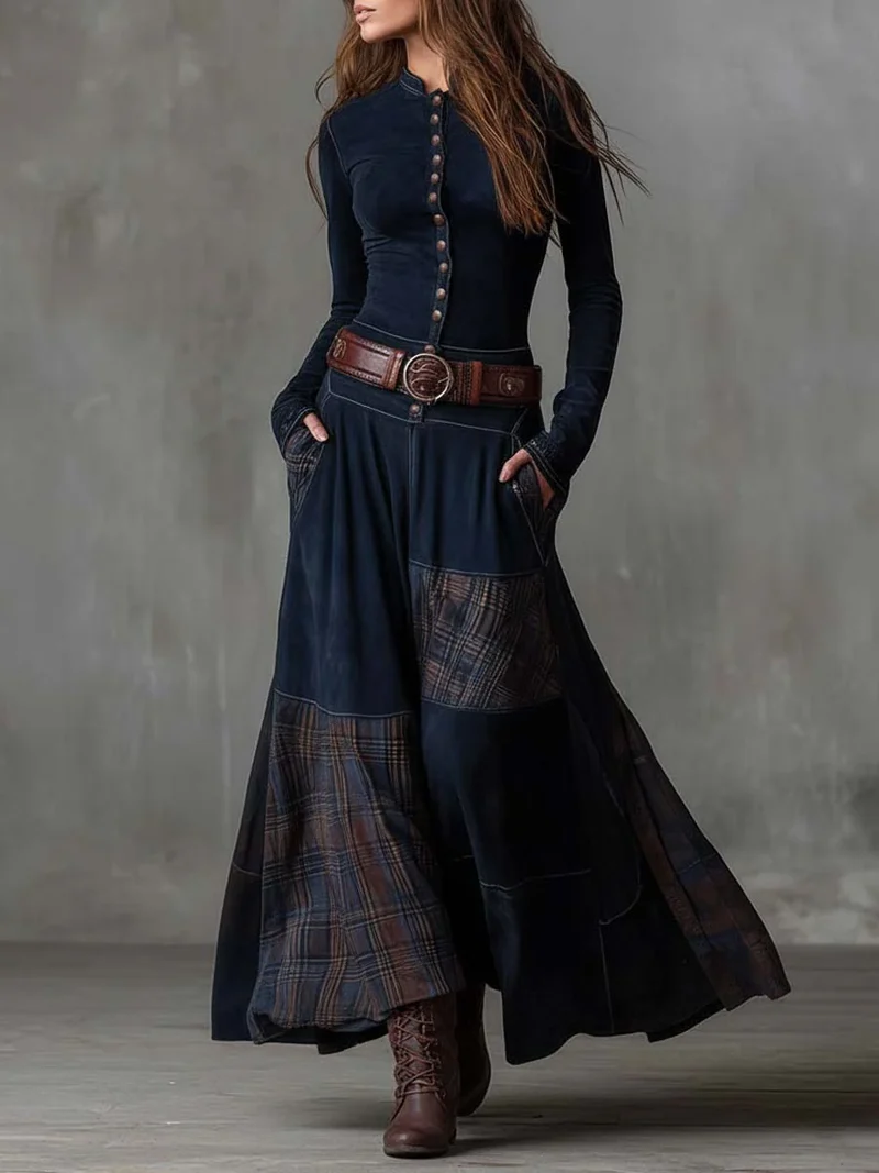 LEONORA™ | Langes Vintage-Kleid mit figurfreundlichem Schnitt und klassischem Boho-Stil (inklusive Gürtel)