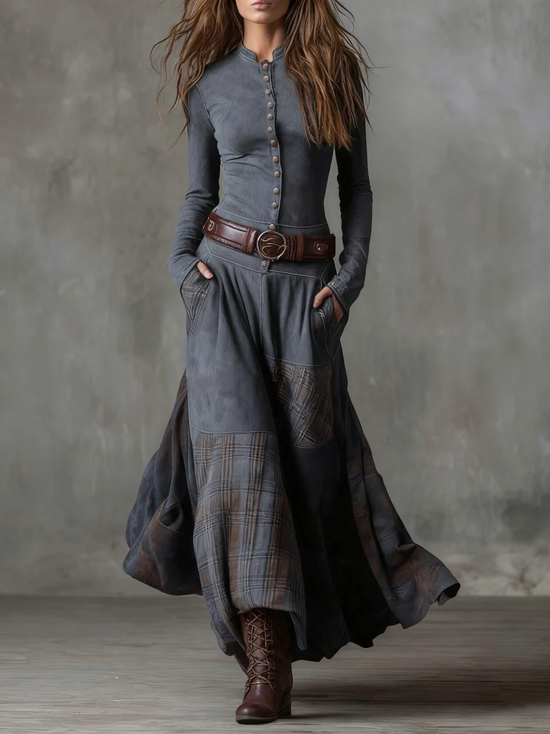 LEONORA™ | Langes Vintage-Kleid mit figurfreundlichem Schnitt und klassischem Boho-Stil (inklusive Gürtel)