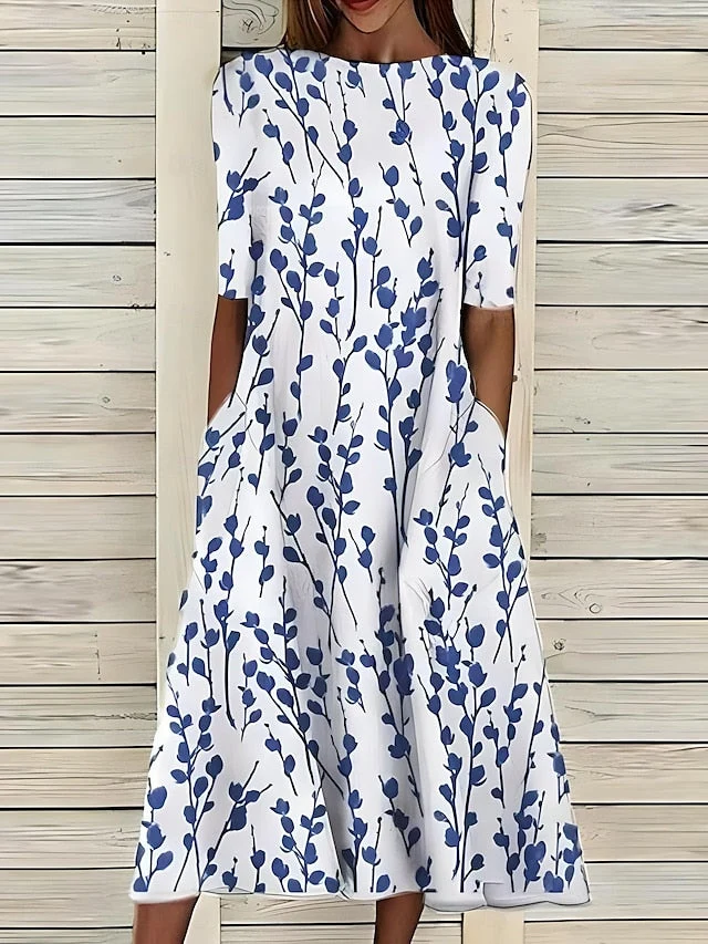 Yvonne – Elegantes Kleid mit Blumenmuster im Küstenstil für Damen
