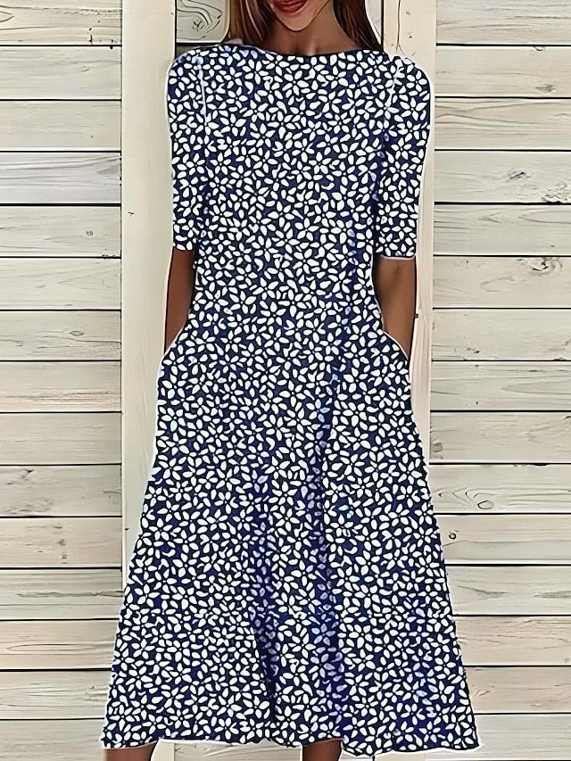 Yvonne – Elegantes Kleid mit Blumenmuster im Küstenstil für Damen
