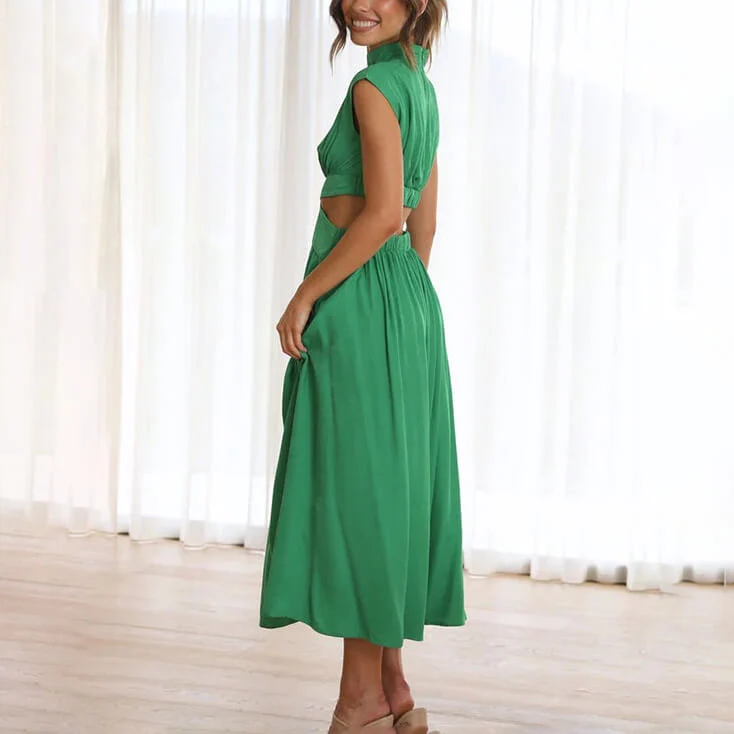 Christina – Elegantes Midi-Kleid für Damen mit Cut-outs