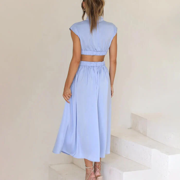 Christina – Elegantes Midi-Kleid für Damen mit Cut-outs