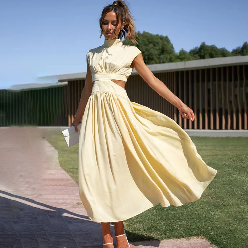 Christina – Elegantes Midi-Kleid für Damen mit Cut-outs