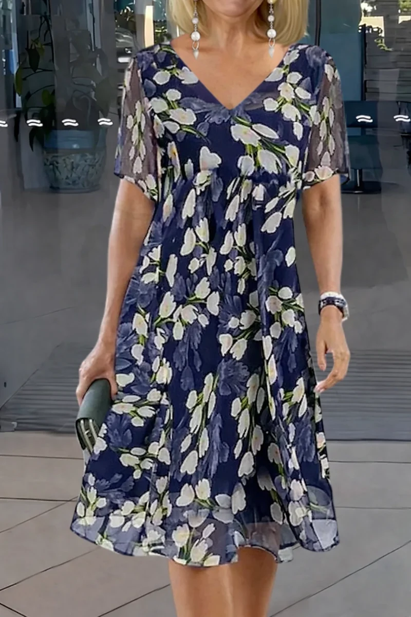 Antonia – Damen-Tunika-Kleid mit Blumenmuster
