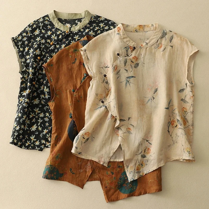 Elke – Ärmellose Vintage-Bluse für Damen