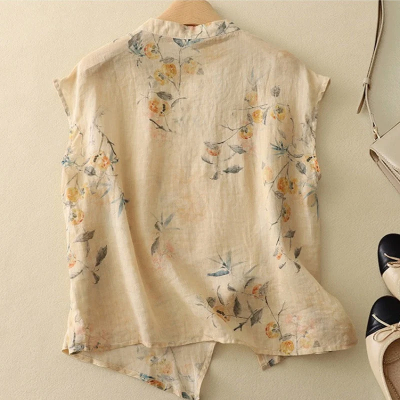 Elke – Ärmellose Vintage-Bluse für Damen