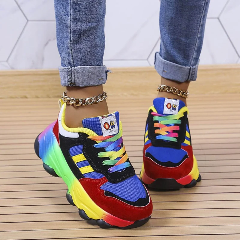 Gabriele – Bunte, klobige Sneaker für Damen
