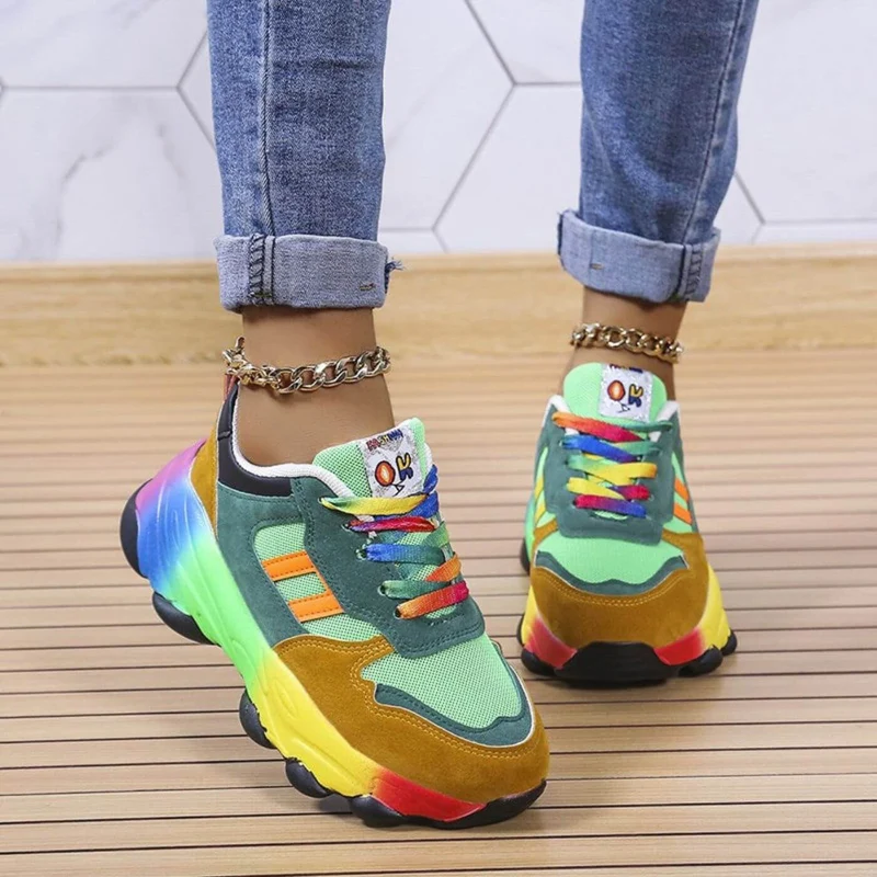 Gabriele – Bunte, klobige Sneaker für Damen