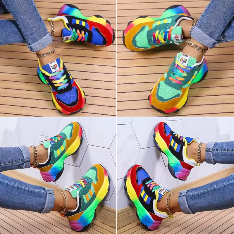 Gabriele – Bunte, klobige Sneaker für Damen