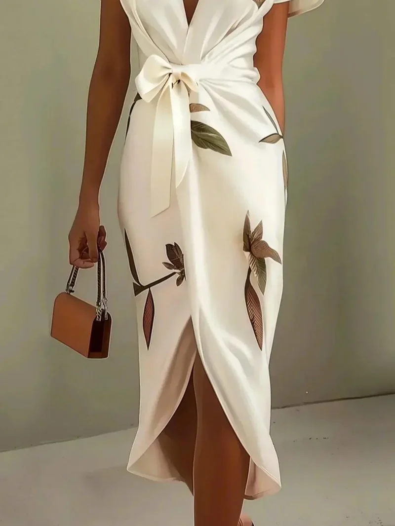 Karina – Wickelkleid für Damen mit Blumenmuster