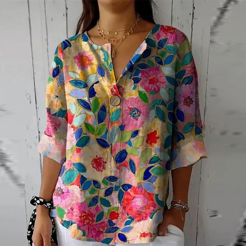 Thea – Damenbluse mit schickem Blumenmuster