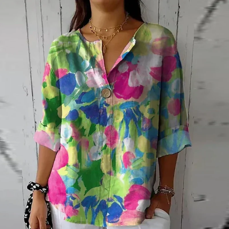 Thea – Damenbluse mit schickem Blumenmuster