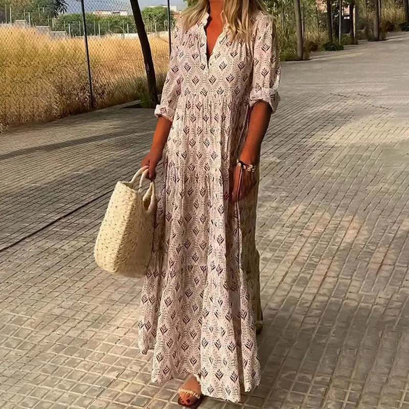 Laura – Maxikleid für Damen mit Blumenmuster