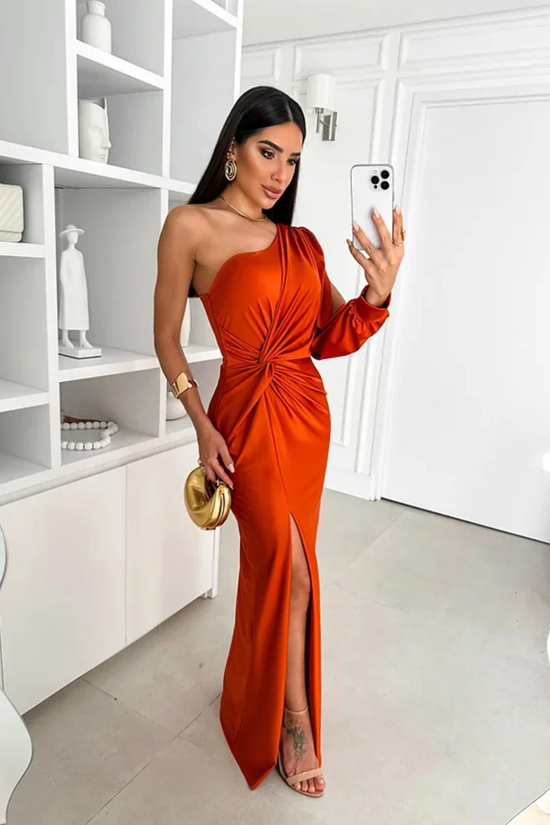 Dorie™ - Asymmetrisches Kleid mit Langem Schlitz