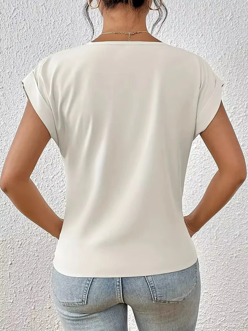Geormina™ - Top mit V-Ausschnitt und Stretchanteil