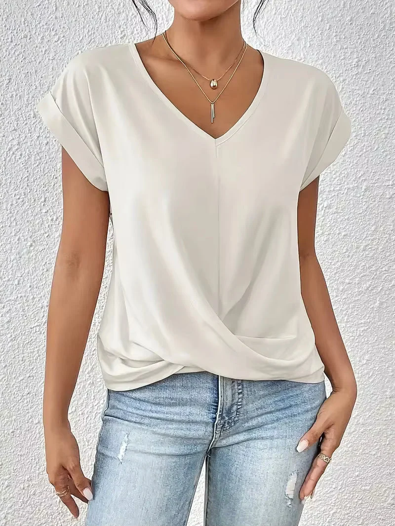 Geormina™ - Top mit V-Ausschnitt und Stretchanteil