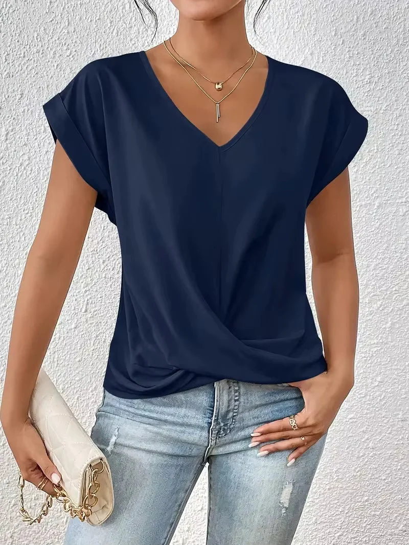 Geormina™ - Top mit V-Ausschnitt und Stretchanteil