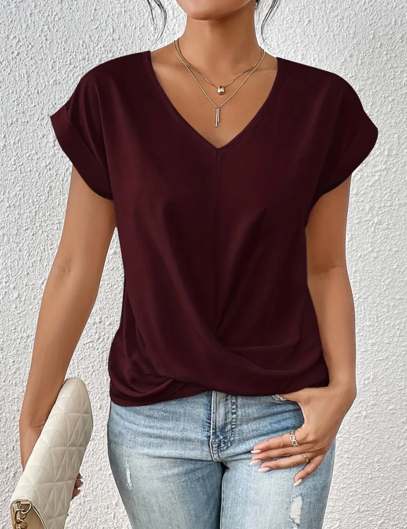 Geormina™ - Top mit V-Ausschnitt und Stretchanteil